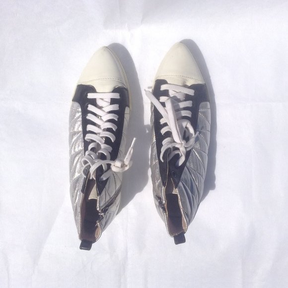 MIU MIU Quilted Pointed Toe High Top Sneakers - Picture 7 of 10